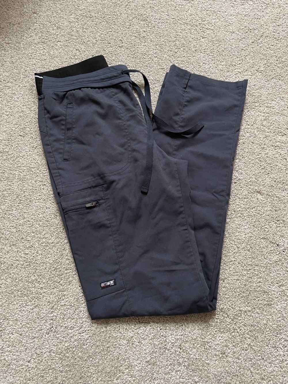 Grey's Anatomy Men's Charcoal Drawstring Cargo Joggers
